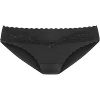 LASCANA Bikinislip , Damen, Gr. 36/38, schwarz, Microtouch, Obermaterial: 88% Polyamid, 12% Elasthan, figurbetont, Unterhosen Bikinislip, mit extra flachen Kanten und feiner Spitze, Topseller