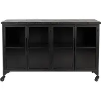 Housecraft living Ferre Kast auf Rollen Niedrig Holz/Metall Schwarz