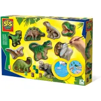 SES Creative Gießen und anmalen - Dinowelt, Guss-/Mal-Set für Kinder, 5 Jahr(e), Karton, Mehrfarbig