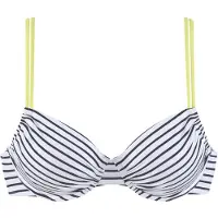 Venice beach Bügel-Bikini-Top "Camie", Damen, Gr. 38, Cup C, grün (schwarz, weiß, limette), Recycling-Polyamid, gestreift, kontrastfarbene Details, Bikini-Oberteile Bügel-Bikini-Top, mit Doppelträgern