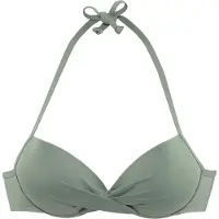 s.Oliver Push-Up-Bikini-Top "Spain", Damen, Gr. 40, Cup A, grün (oliv), Microfaser, Microfaser, unifarben, Bikini-Oberteile Push-Up-Bikini-Top, in Wickeloptik