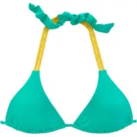 Venice beach Triangel-Bikini-Top "Anna", Damen, Gr. 42, Cup C/D, grün (mint), Polyamid, kontrastfarbene Details, unifarben, Bikini-Oberteile Triangel-Bikini-Top, mit geflochtenen Details