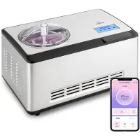 Klarstein Eismaschine, Softeismaschine für Joghurt, Softeis & Frozen Yogurt, Ice Cream Maker mit WiFi/App-Funktion, Eismaschine mit Kompressor, Selbstkühlend, Hausgemachtes Speiseeis & Sorbet, 180W