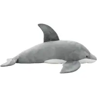 vidaXL Delfin Kuscheltier Plüsch Grau