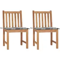 vidaXL Gartenstühle 2 Stk. mit Kissen Massivholz Teak