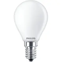 Philips Filament-Kerzenlampe, P45 E14, Milchglas, 40 W, 4,3 W, 40 W, E14, 470 lm, 15000 h, Warmweiß