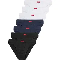 s.Oliver Slip "Herren Unterhose", Herren, Gr. M, 7 Stk., Jersey, blau (schwarz, navy, weiß), Jersey, Obermaterial: 100% Baumwolle, unifarben, körpernah, Unterhosen Slip, Wochenration in einer Dose