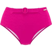 Sunseeker Highwaist-Bikini-Hose "Loretta", Damen, Gr. 42, N-Gr, pink, Polyamid, Strukturmuster, unifarben, Badehosen Highwaist-Bikini-Hose, mit Ziergürtel