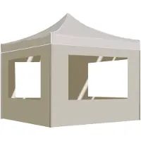 vidaXL Profi-Partyzelt Faltbar mit Wänden Aluminium 3x3 m Creme