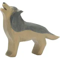 Ostheimer Wolf Holzfigur heulend H 8,5 cm