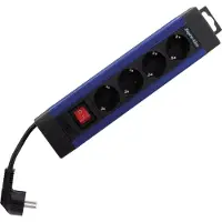 REV 0014412213, 1,9 m, Drinnen, 1,5 mm², Schwarz, Blau, Kunststoff, 4 AC-Ausgänge