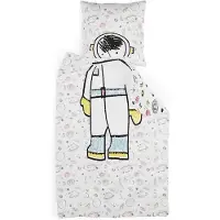 Sleepwise Kinderbettwäsche 135x200 | Schadstoff 2tlg. Bettwäsche Kinder mit Kissenbezug 80x80 cm | Extraweiche Mikrofaser Kinder Bettwäsche Set mit Reißverschluss | Astronaut