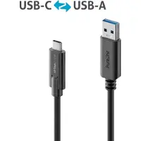 PureLink IS2611-005, 0,5 m, USB C, USB A, USB 3.2 Gen 2 (3.1 Gen 2), Schwarz