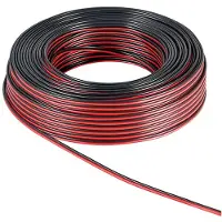 Goobay Lautsprecherkabel rot/schwarz CCA, 50 m Rolle, Querschnitt 2 x 4,0 mm²