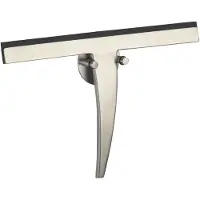 Wenko Bosa Badezimmerwischer / Abzieher, Streifenfreier Glanz für Spiegel, Duschkabine und Wandfliesen, Breite: 24 cm, Edelstahl matt
