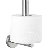Wenko Toiletten-Ersatzrollenhalter "Bosio", grau (chromfarben), B:8cm H:18cm L:12cm, Edelstahl, Toilettenpapierhalter, Toiletten-Ersatzrollenhalter, Edelstahl, rostfrei
