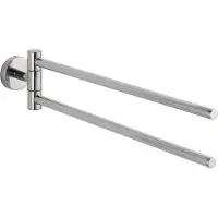 Wenko Handtuchhalter "Bosio", silber (silberfarben), B:5,5cm H:9cm T:43cm, Edelstahl, Handtuchhalter, Handtuchhalter, mit 2 Handtuchstangen