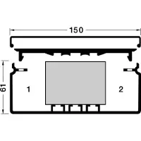 Hager FB6015007030 Leitungsführungskanal mit Geräte/Trennwandeinbauoption PVC FB 60x150mm steingrau - 2 Meter