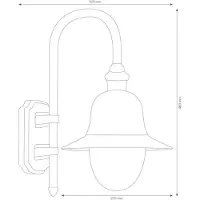 LCD Wandleuchte A-244415, Weiß, Aluguss, Polycarbonat, E27, IP43, 480x270x420mm