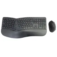 Conceptronic ORAZIO ERGO Kabelloses Set aus ergonomischer Tastatur und vertikaler Maus, spanisch, Volle Größe (100%), Kabellos, RF Wireless, QWERTY, Schwarz, Maus enthalten