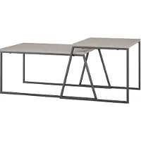 Decortie Couchtisch Pal (2er-Set), moderner Couchtisch,Mokka hell 88 x 50 x 38 cm