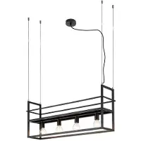 LINDBY Hängeleuchte Grisela, Regal, schwarz, Metall, 120 cm