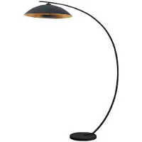LINDBY Bogenstehlampe Emilienne, schwarz, goldfarben, 180 cm