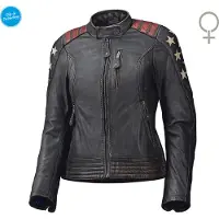 Held Laxy Damen Motorrad Lederjacke (Black/Red,40)