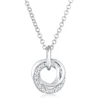 Elli Kette mit Anhänger "Halskette Kreis Ringe Zirkonia 925 Silber" Gr. 45, silber, Halsketten, Damen, ohne Stein, Silber 925 (Sterlingsilber), Kette mit Anhänger