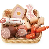 Tender Leaf Toys Tender Leaf Spielzeug Charcuterie Korb - Holz Wurstwaren Set