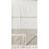 Egeria Hamamtuch "Pestemal Herri", beige (sand), B:100cm L:180cm, Hamam Frottier, Obermaterial: 100% Baumwolle, Handtücher, Hamamtuch, 100x180 cm, mit Muster & Fransen, ideal als Strandtuch