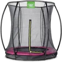 Exit Silhouette Trampolin ø183cm, mit Sicherheitsnetz, Bodentrampolin, Rund, für Kinder, Rosa