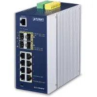 Planet Industrial L2 Managed Switch 8-Port 10/100/1000T 4-Port 100/1000X SFP, Managed, L2+, Gigabit Ethernet (10/100/1000), Vollduplex, Wandmontage