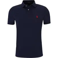 Ralph Lauren für Herren. 710782592008 Marineblaues Piqué-Poloshirt (XS), Lässig, Baumwolle, Kurzarm
