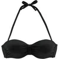 Bench Bügel-Bandeau-Bikini-Top ., Damen, Gr. 42, Cup D, schwarz, Microfaser, Polyamid, unifarben, Bikini-Oberteile Bügel-Bandeau-Bikini-Top, im Uni-Style
