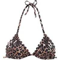 LASCANA Triangel-Bikini-Top "Lexa", Damen, Gr. 34, Cup C/D, braun (braun, bedruckt), Microfaser, Polyamid, Bikini-Oberteile Triangel-Bikini-Top, mit Muschelkante