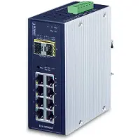 Planet IP30 industrieller 8x 1000TP + 2x 100/1000F SFP Full Managed Ethernet Switch (-40 bis 75ø C), Managed, L2+, Gigabit Ethernet (10/100/1000), Vollduplex, Wandmontage