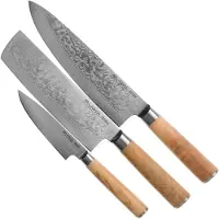 Eden kitchen knives Eden Sugoi Olive 2090-S01, 3-teiliges Messerset