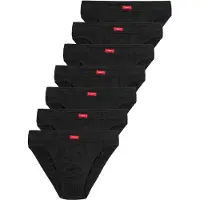 s.Oliver Slip "Herren Unterhose", Herren, Gr. M, 7 Stk., schwarz, Jersey, Obermaterial: 100% Baumwolle, unifarben, körpernah, Unterhosen Slip, Wochenration in einer Dose, Topseller