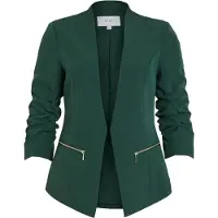 Vila Kurzblazer "VIJOY 3/4 BLAZER - NOOS", Damen, Gr. 42, grün (pineneedle), Web, Obermaterial: 95% Polyester, 5% Elasthan, unifarben, regular fit normal, Blazer Kurzblazer