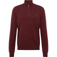 Ralph Lauren für Herren. 710876756008 Burgunderfarbener Wollpullover mit kurzem Reißverschluss (XL), Lässig, Kastanienbraun, Wolle, Lan