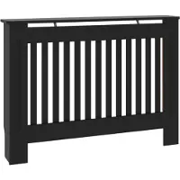 vidaXL Heizkörperverkleidung Schwarz 112x19x81,5 cm Holzwerkstoff
