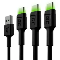 Green Cell KABGCSET03, 2 m, USB A, USB C, 0,48 Gbit/s, Schwarz