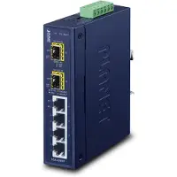 Planet 4 Port 10/100/1000MbpsBase-T + 2 SFP Industrial Ehternet Switch, (-40øC - 75øC), Unmanaged, Gigabit Ethernet (10/100/1000), Vollduplex, Wandmontage