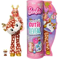 Mattel HJL61 - Barbie - Cutie Reveal - Puppe mit 10 Überraschungen, Reh-Edtion