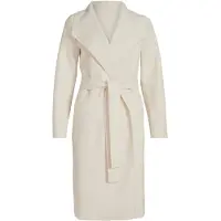 Vila Kurzmantel "VIJUICE COAT - NOOS", Damen, Gr. L, beige (birch), Web, Obermaterial: 80% Polyester, 10% Polyamid, 10% Viskose, unifarben, regular fit knielang, V-Ausschnitt, Mäntel Kurzmantel
