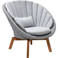 Cane-Line Lounge Sessel Peacock braun, Designer Johannes Foersom & Peter Hiort-Lorenzen, 91x87x93 cm
