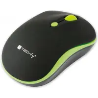 Techly IM 1600-WT-BGW, Beidhändig, Optisch, RF Wireless, 1600 DPI, Schwarz, Grün