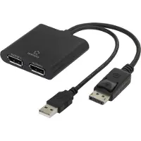 Renkforce RF-4758087 DisplayPort Adapter [1x DisplayPort Stecker - 2x DisplayPort Buchse] Schwarz 20.00 cm