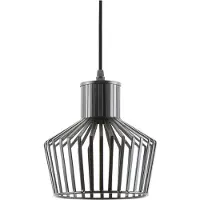 Leitmotiv Hängelampe mit Lampenschirm aus Metall, LIGNES, 120 cm